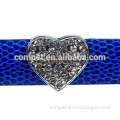 Full Rhinestone Heart 18mm Rhinestone Slide Charms Wholesale, fits 18mm width Leather Bracelet